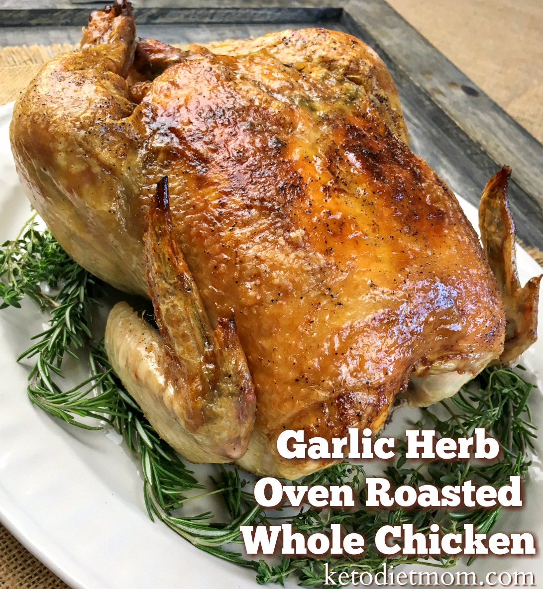 Wondering what to do with a whole chicken? This Garlic Herb Oven Roasted Whole Chicken will make your mouth water. It's one of my favorite recipes to make in the oven!
