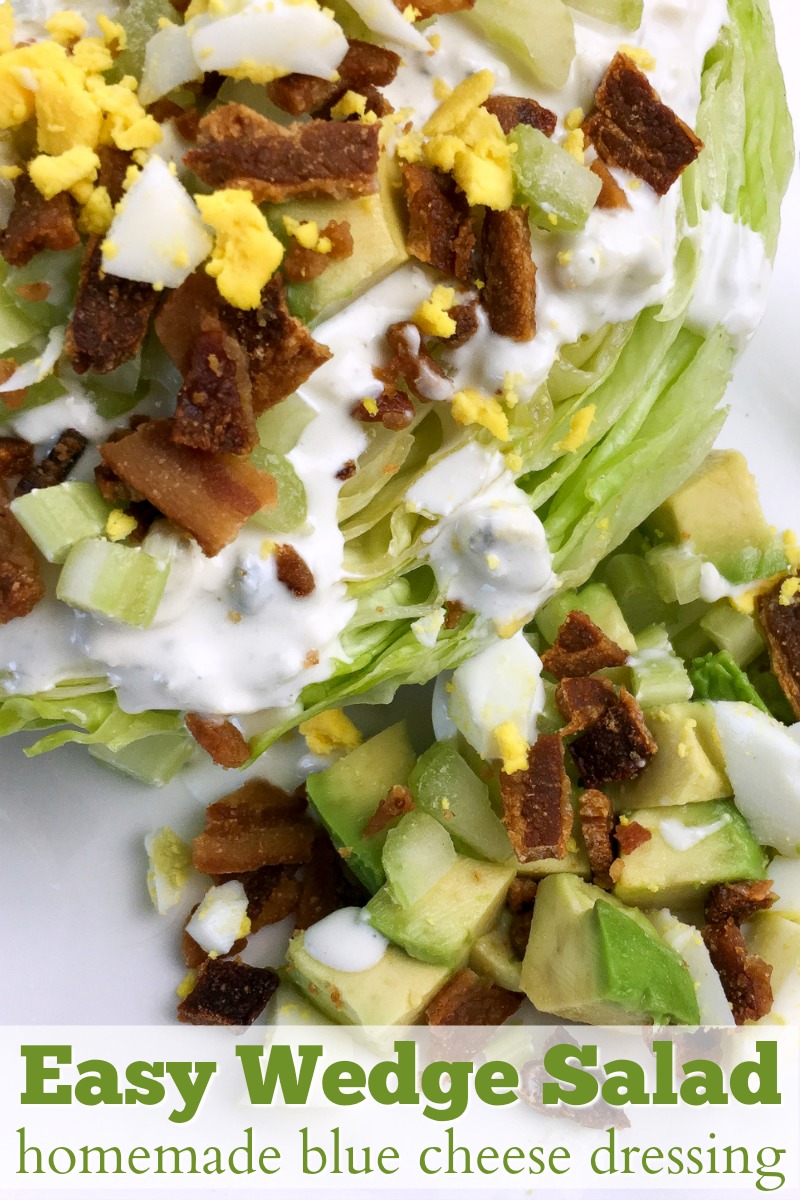 Healthy salads are a staple on the keto diet. This easy wedge salad with the best homemade blue cheese dressing is one of my favorite recipes to serve for a crowd.