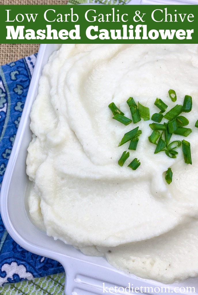 Cauliflower is super popular with people on the keto diet, and for good reason. It's a very versatile vegetable! One of my favorite low carb side dish recipes is this yummy garlic & chive mashed cauliflower!