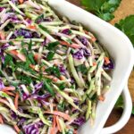 Do you want a quick low carb recipe that won't heat up your house? Our Crunchy Broccoli Slaw is super easy to make in about 5 minutes and is keto diet friendly.