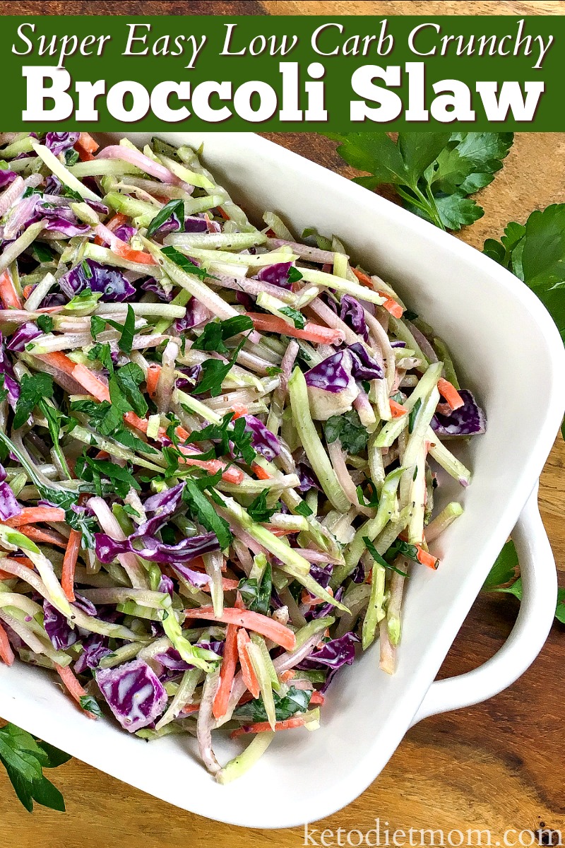 Do you want a quick low carb recipe that won't heat up your house? Our Crunchy Broccoli Slaw is super easy to make in about 5 minutes and is keto diet friendly.