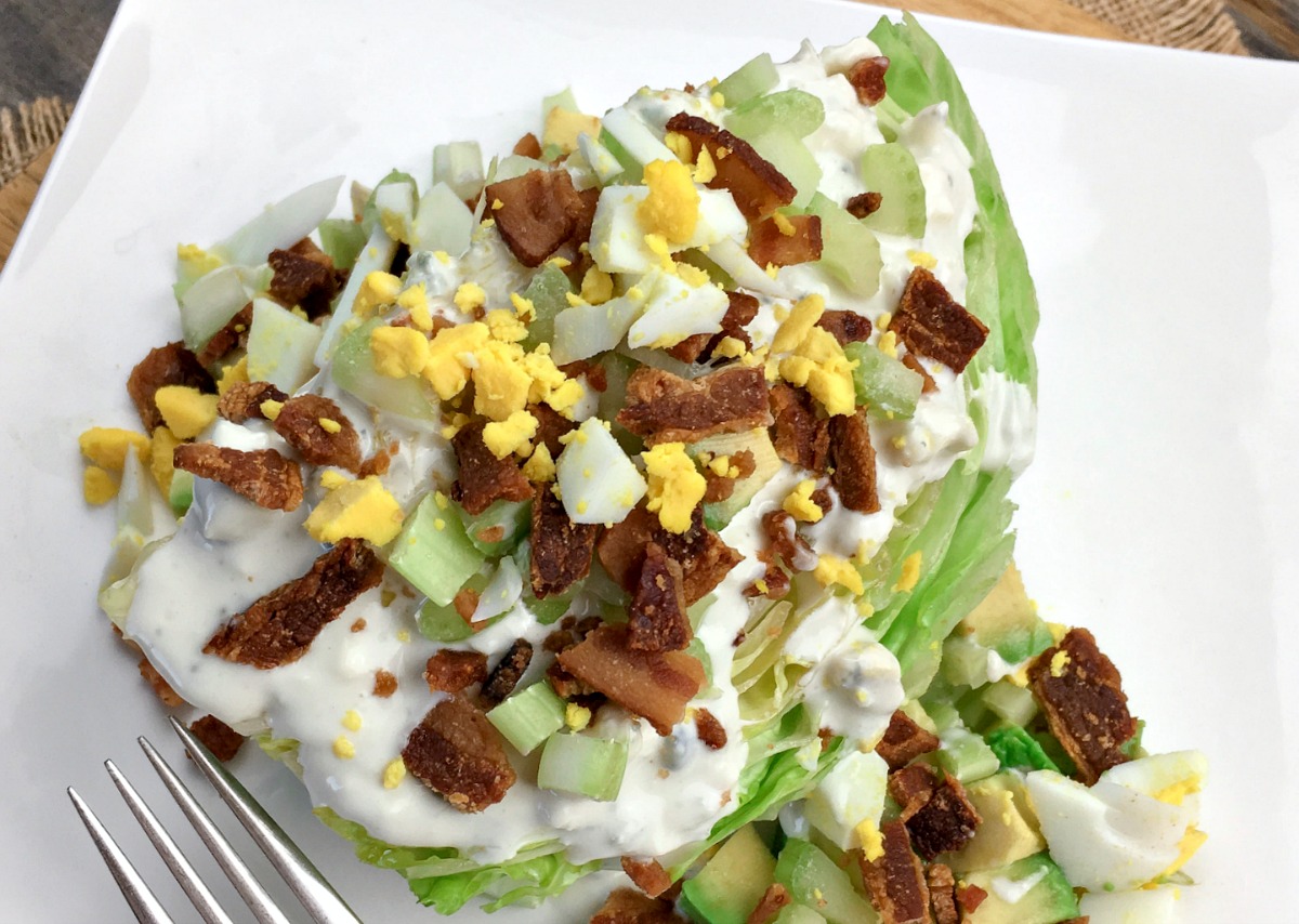 Healthy salads are a staple on the keto diet. This easy wedge salad with the best homemade blue cheese dressing is one of my favorite recipes to serve for a crowd.